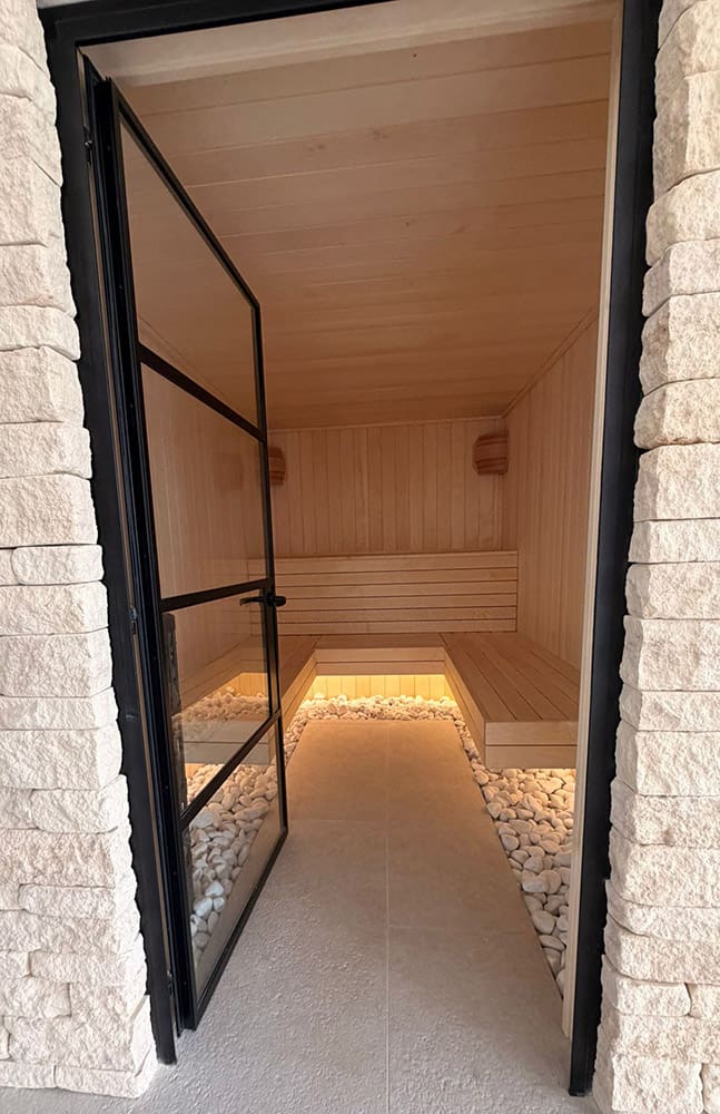 sauna floating benches